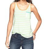 預購‧美國【GAP-2】女裝Luxe jersey striped ringer性感條紋背心(土耳其藍)