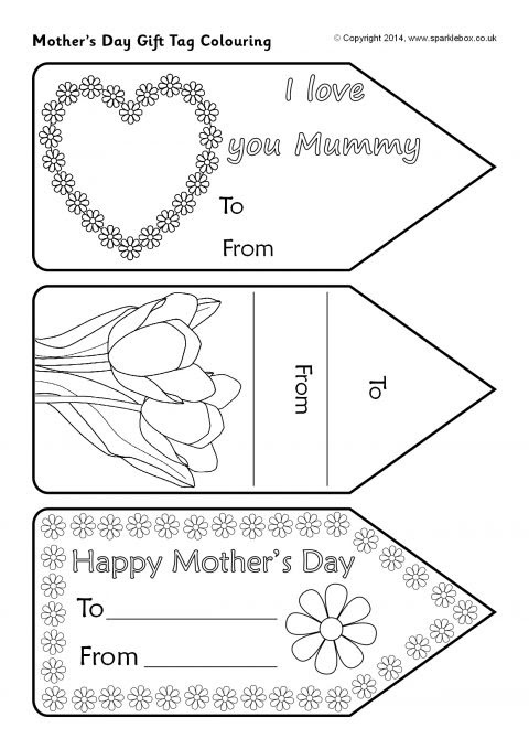 Mother’s Day Gift Tag Colouring (SB10443) - SparkleBox