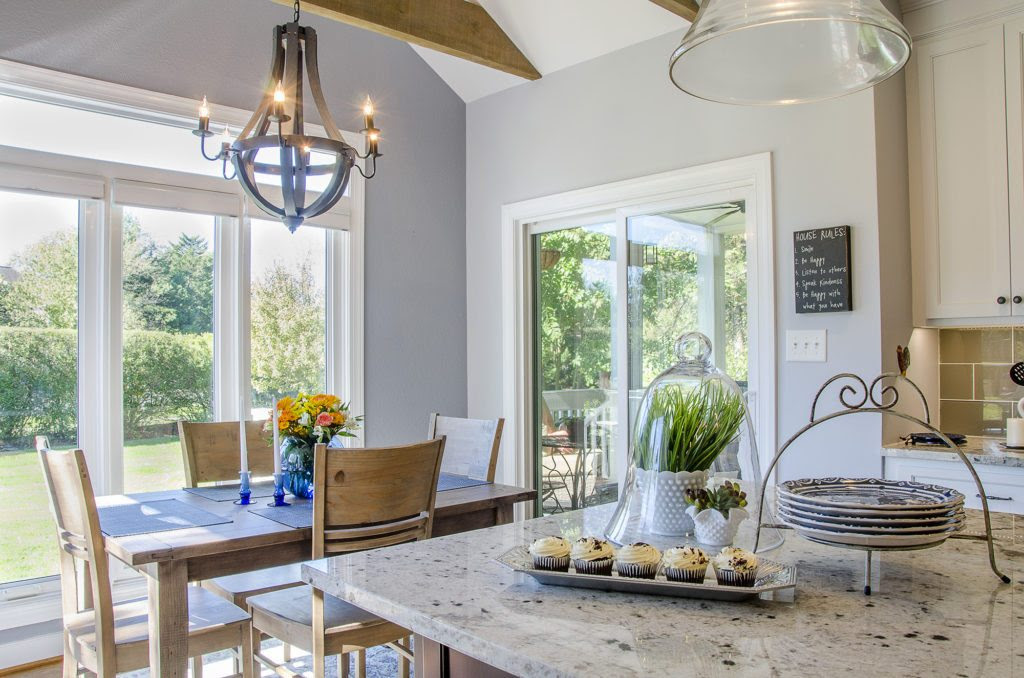 Open concept kitchen and dining area