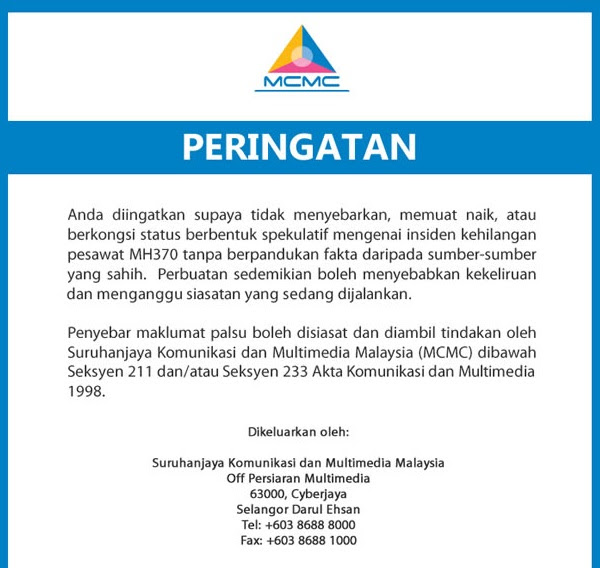 Skmm Beri Amaran Penyebar Maklumat Palsu