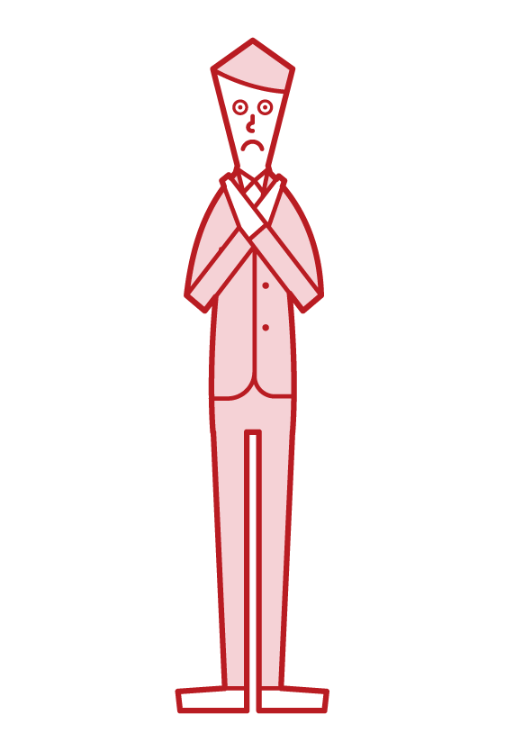 バツ印のジェスチャーをする人 スーツ姿の男性 のイラスト フリーイラスト素材 Kukukeke ククケケ