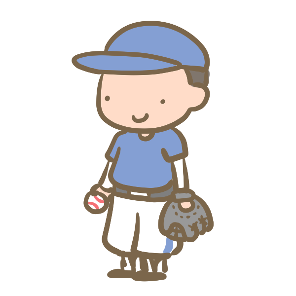 野球少年 グローブ 青のイラスト かわいいフリー素材が無料のイラストレイン