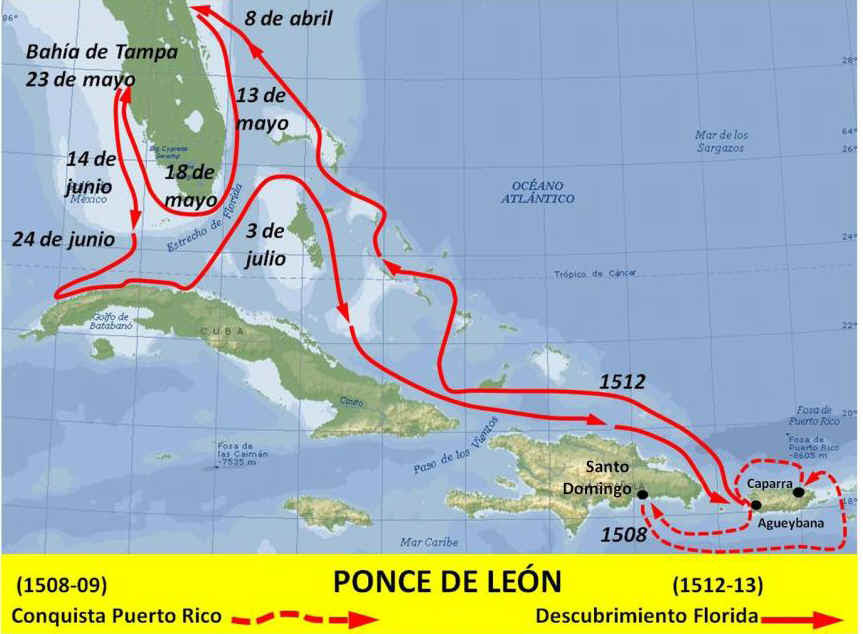 Ponce De Leon Map  Christopher Columbus Maps Voyages Of 