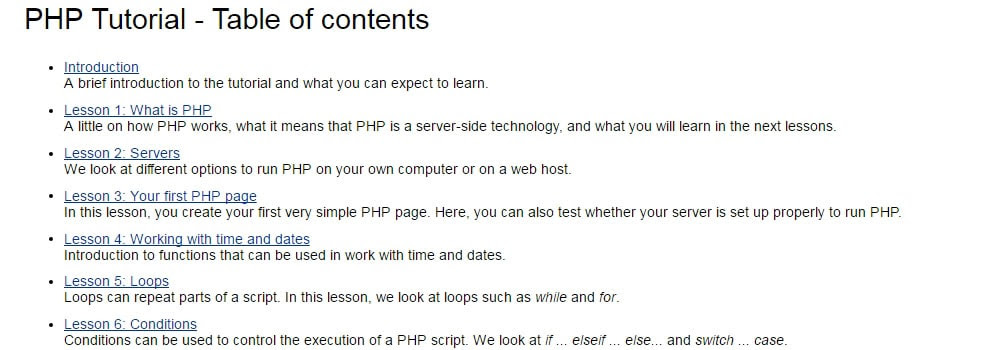 PHP-Tutorial---Table-of-contentsentutorial---HTML.net