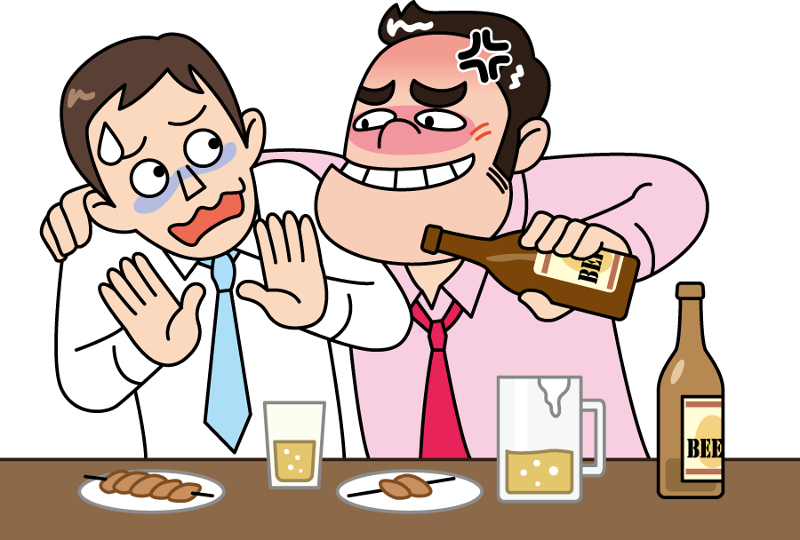 フリーイラスト 強引に酒を勧めるアルハラの上司でアハ体験 Gahag 著作権フリー写真 イラスト素材集