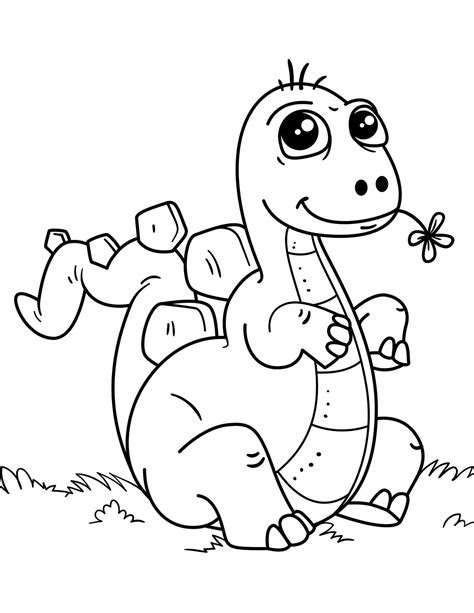 Our first page in this collection of free baby dinosaur coloring pages for kids features a fun dinosaur trying to look all fancy! dinosaurs to color for kids ba dinosaurs kids coloring pages