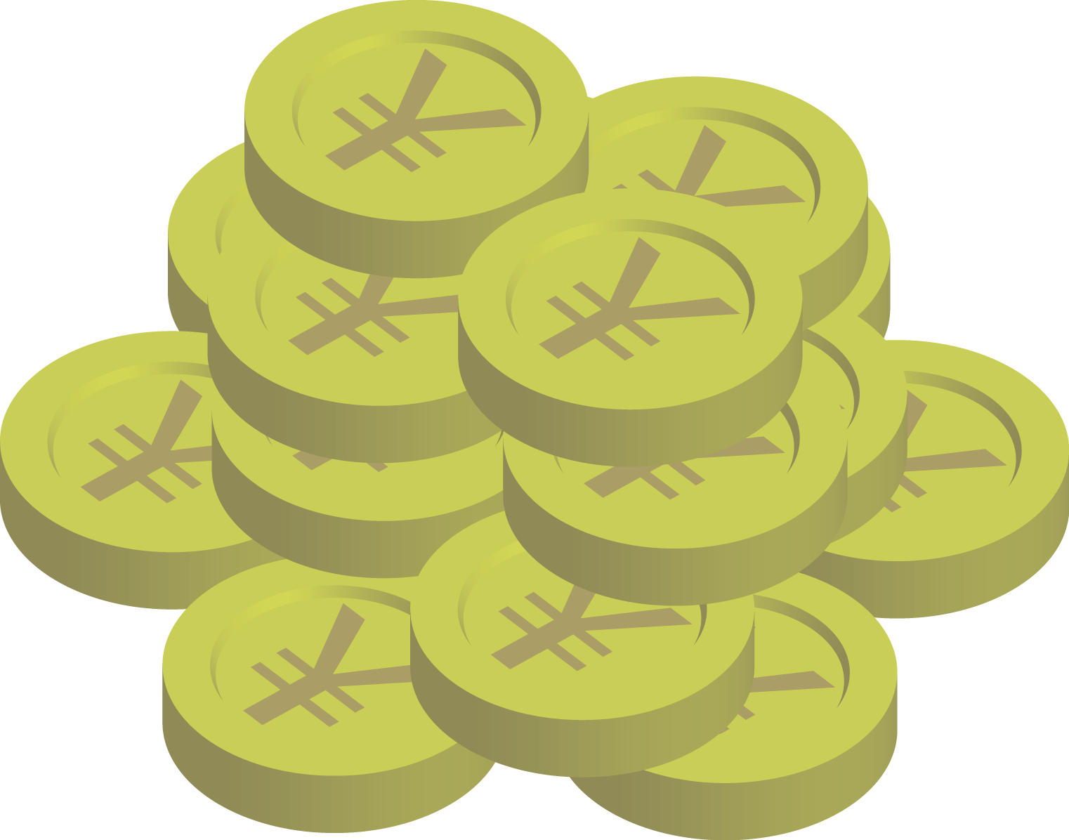金貨コインイラスト 一枚 山盛り 可愛い無料イラスト素材集