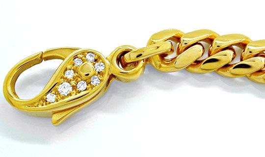 Originalfoto PANZERARMBAND MASSIV! 14K DIAMANT-KARABINER 1.650€ NEU!