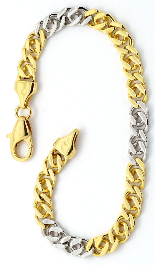 Original-Foto 3, GOLDKETTE ARMBAND FLACH-PANZER GELB-GOLD WEISS-GOLD