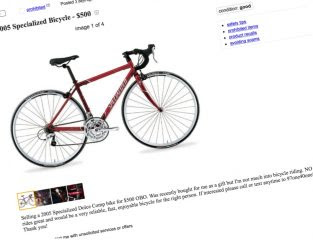 The Craigslist post (still up as of today) said the bike was, "Recently bought for me as a gift but I'm not much into bicycle riding."