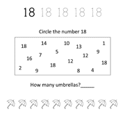 free printable number 18 worksheet