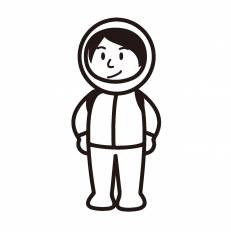 宇宙服の女性 シルエット イラストの無料ダウンロードサイト シルエットac