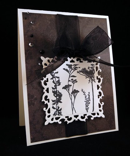 Floral Black and White Card