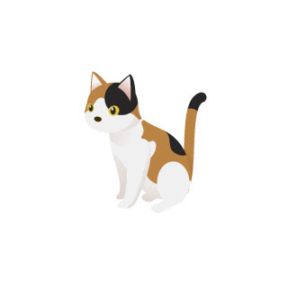 無料素材 三毛猫のかわいいイラスト 茶 白 黒の毛並みがきれいで日本的な雰囲気