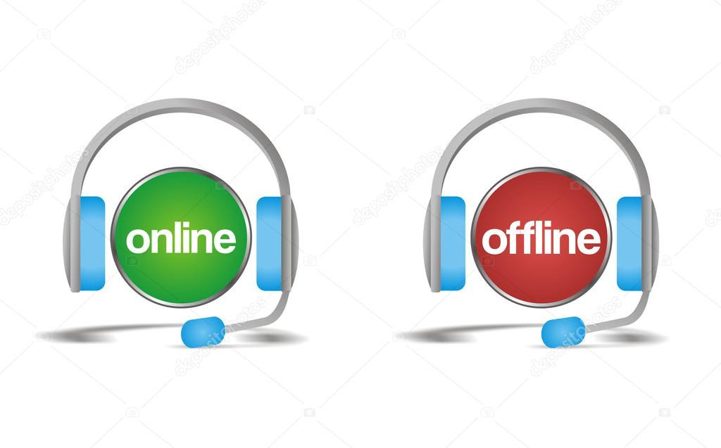 Online offline chat support help icon Stock Vector Online offline chat support help icon Stock Vector