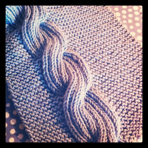 My first knit project. The cowl is growing!! Yay!