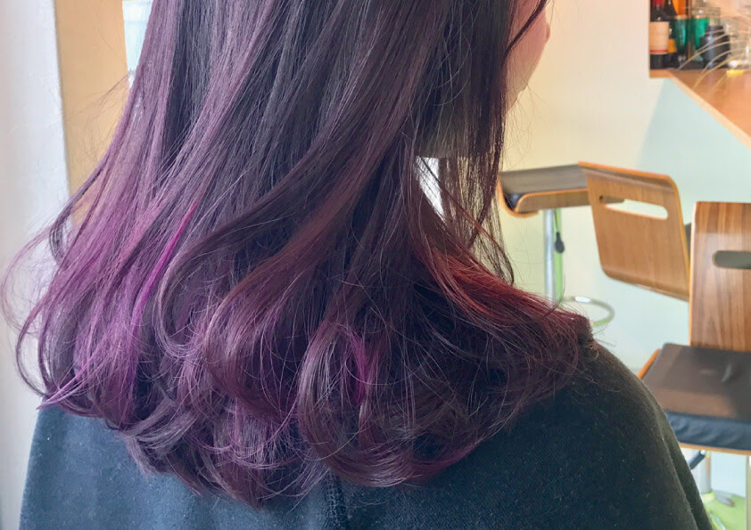 美容師向け ラベンダーパープルのデザインカラーの作り方 姫路南条美容室 Sowi Hair Design ハイトーン ハイライト ダブルカラー