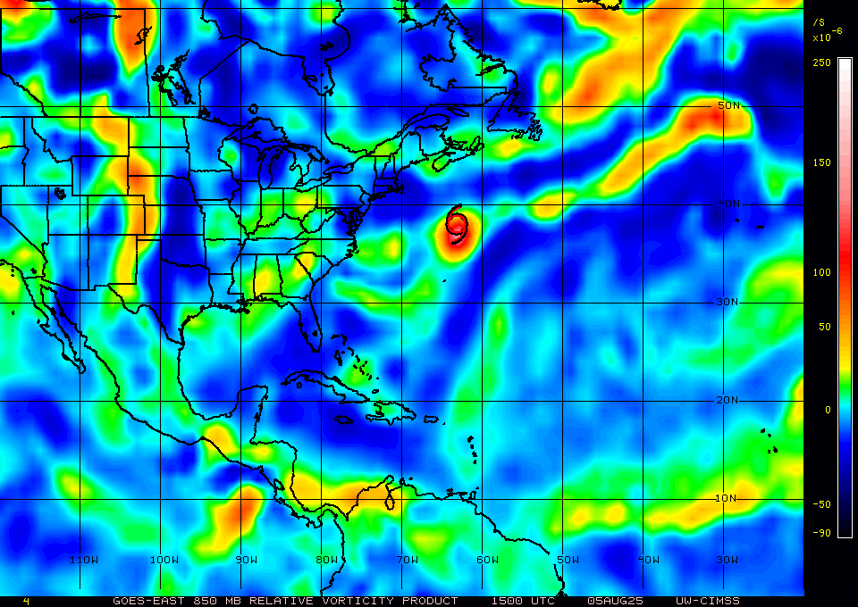 850mb Vorticity- North Atlantic