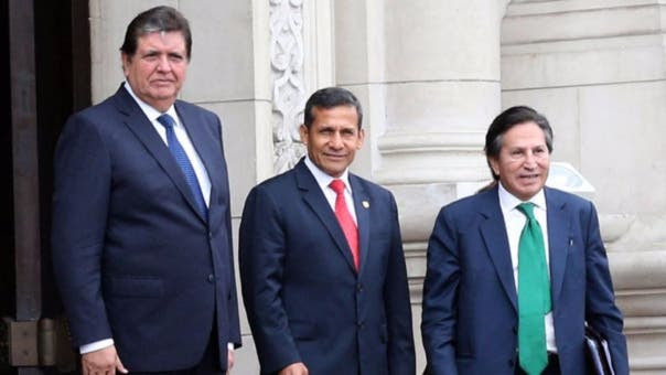Alan García, Ollanta Humala y Alejandro Toledo, los presidentes cuyos gobiernos están involucrados en el caso Odebrecht.