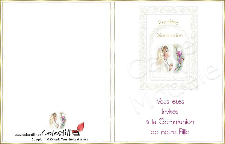 Cartes A Imprimer Invitation De Communion Cartes Imprimables Celestill