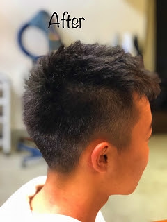 美容室 At Hair Base 坊主から伸ばす過程のヘアスタイル
