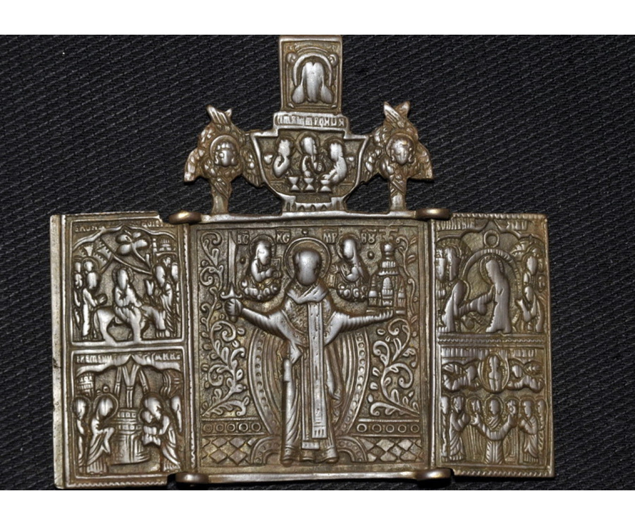 Трехстворчатый складень Николай Чудотворец Можайский XVIII ...