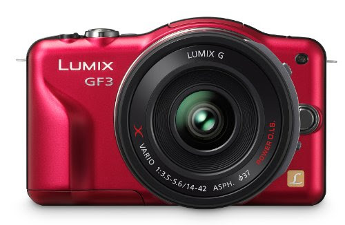 Panasonic Lumix DMC-GF3X 12.1 MP Micro Four Thirds Compact System Camera with 3-Inch Touch-Screen LCD and LUMIX G X Vario PZ 14-42mm/F3.5-5.6 Lens (Red) On Sale