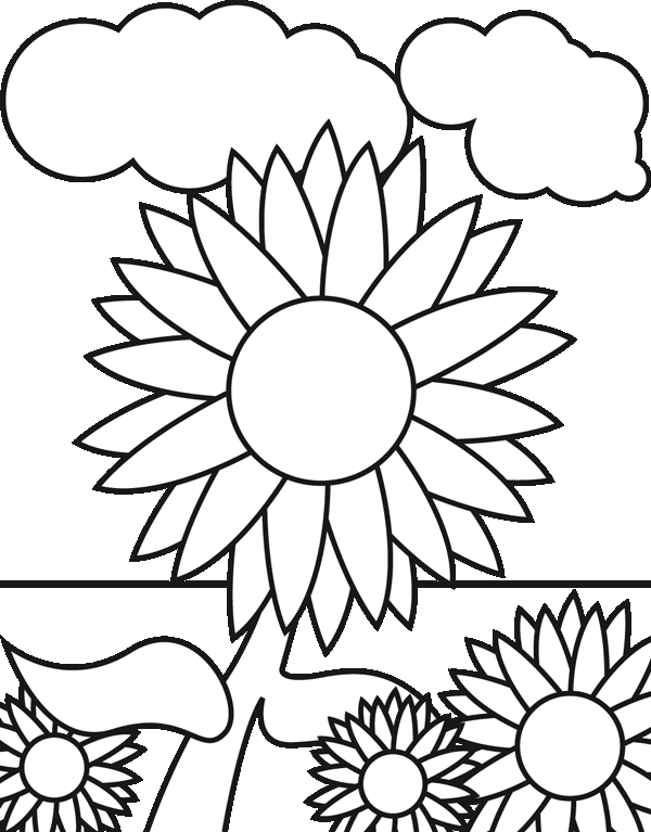 Download Sunflower Coloring Page | TCT - Voice, Video & Data