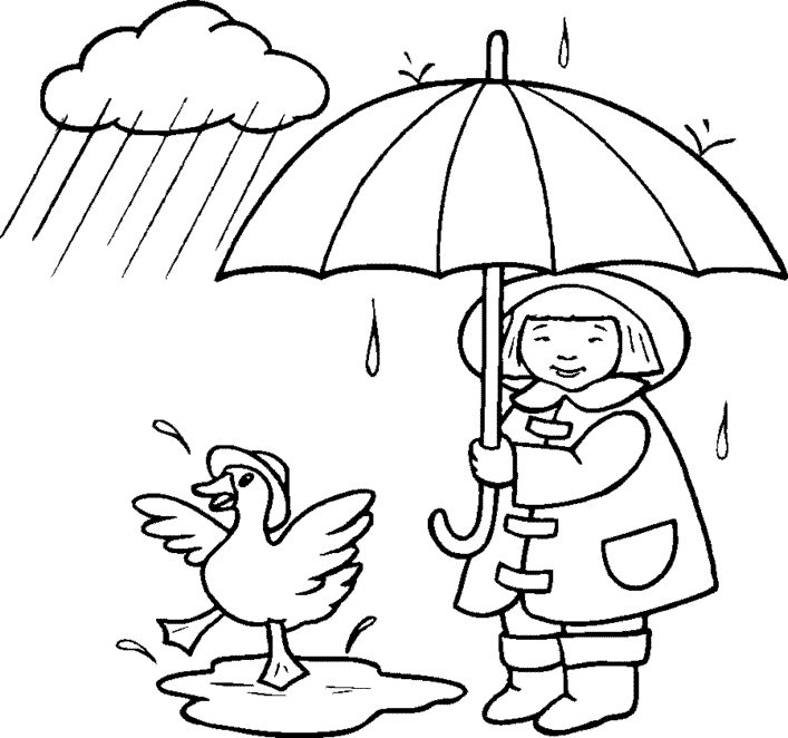 Rain Coloring Page Clipart Best