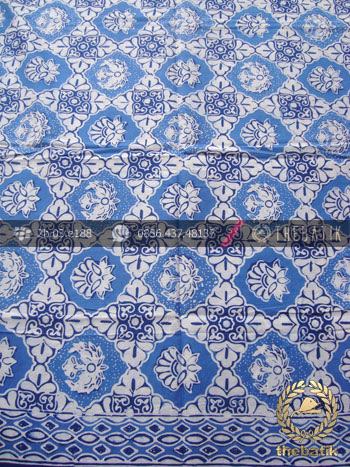 Jual Kain Bahan Baju Batik Motif Ceplokan Biru THEBATIK Jual Kain Bahan Baju Batik Motif Ceplokan Biru THEBATIK