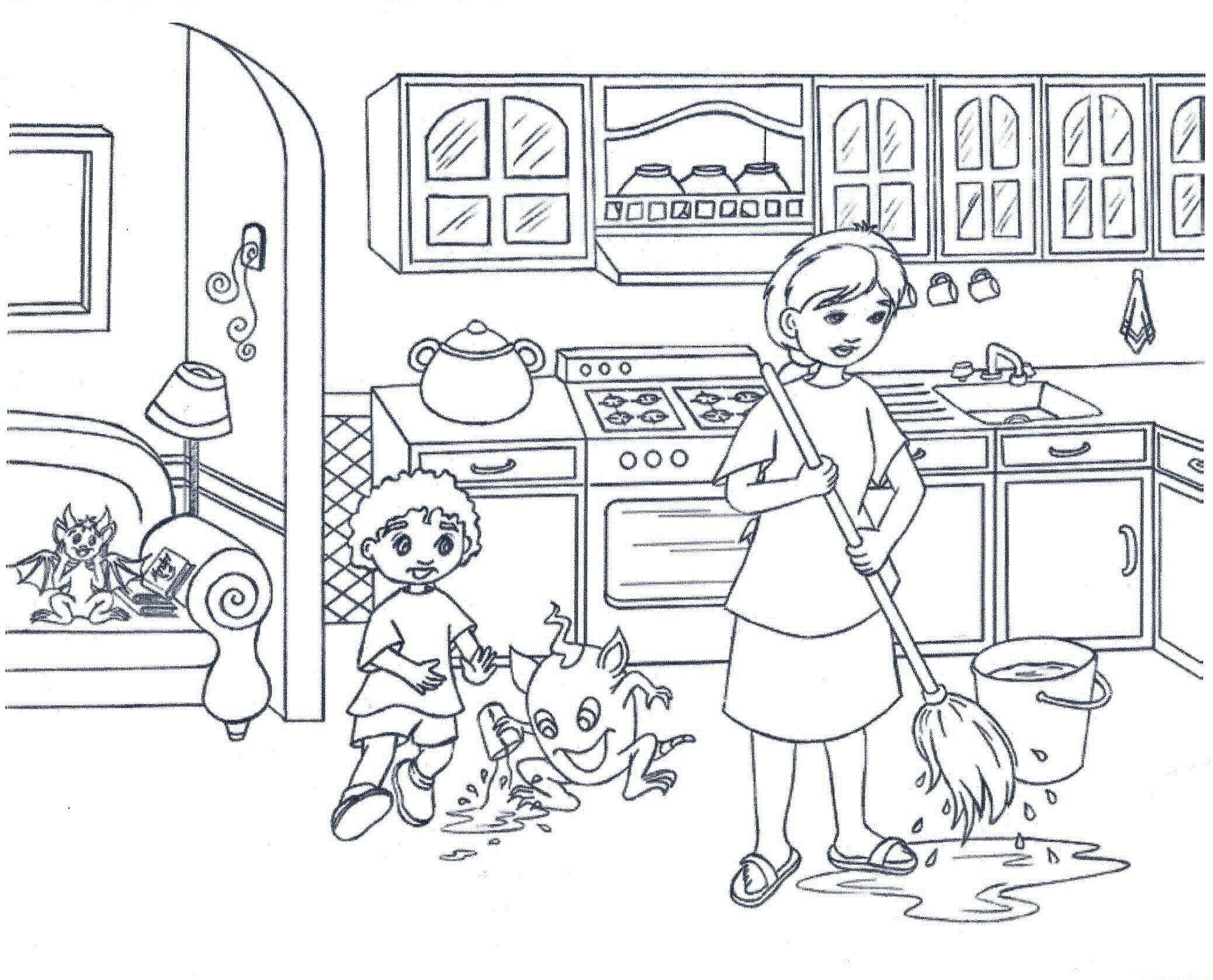 Kitchen Coloring Pages  Coloring Pages For Toddlers