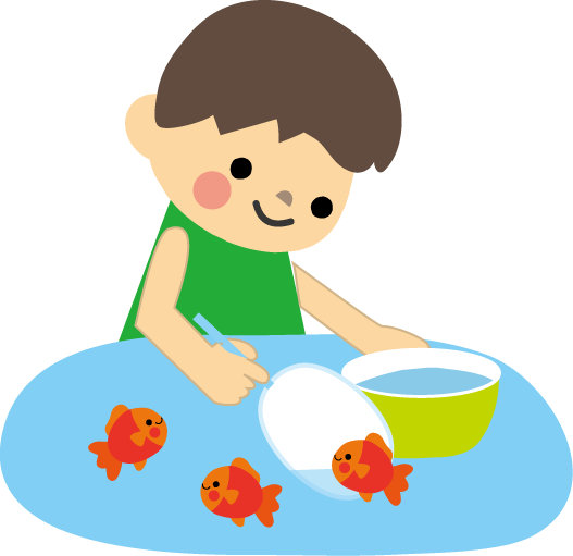 夏まつりイラスト金魚すくい 無料イラスト素材