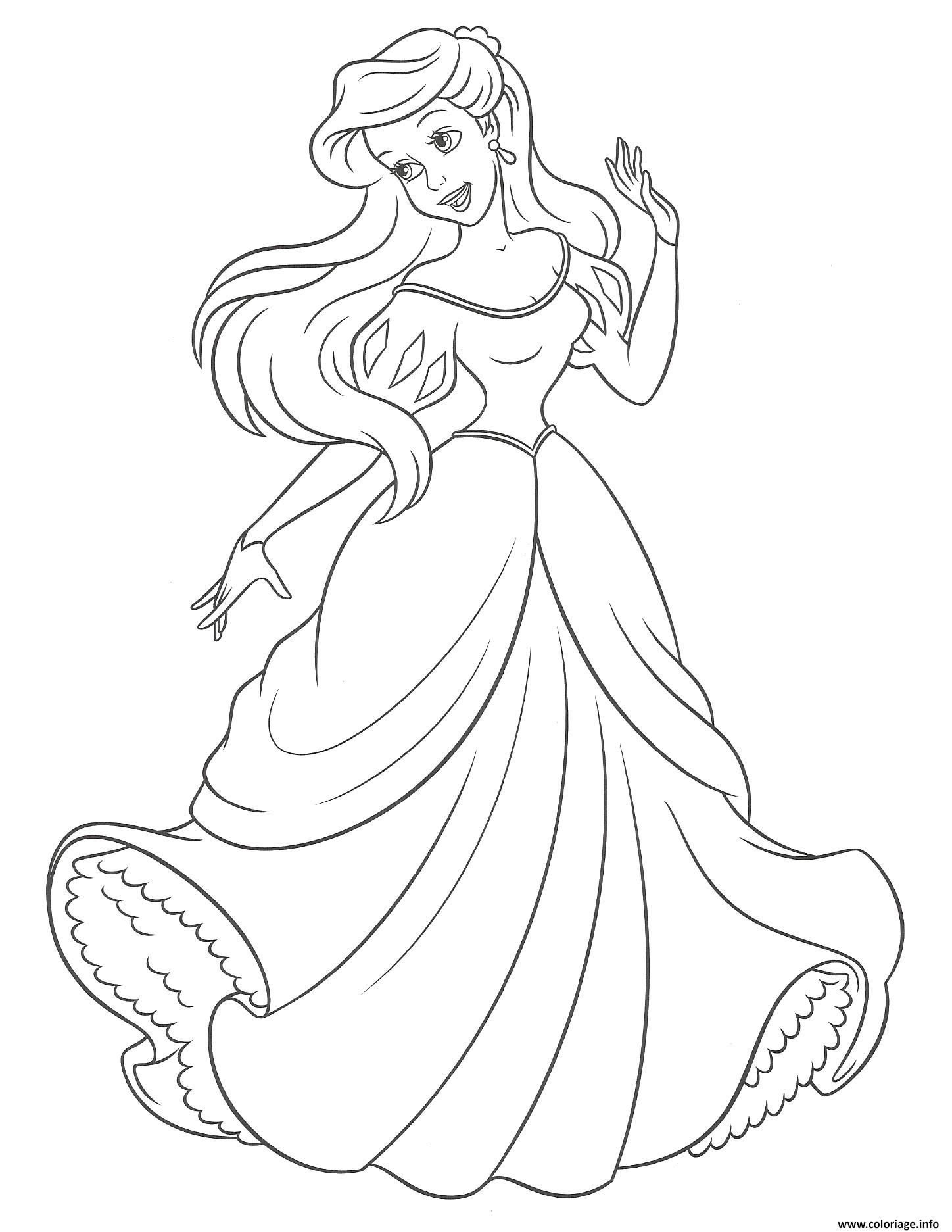 Coloriage Princesse La Petite Sirene Jecoloriecom
