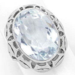 Original-Foto 1, AQUAMARIN-RING 10 CARAT AQUAMARIN WEISSGOLD LUXUS! NEU!