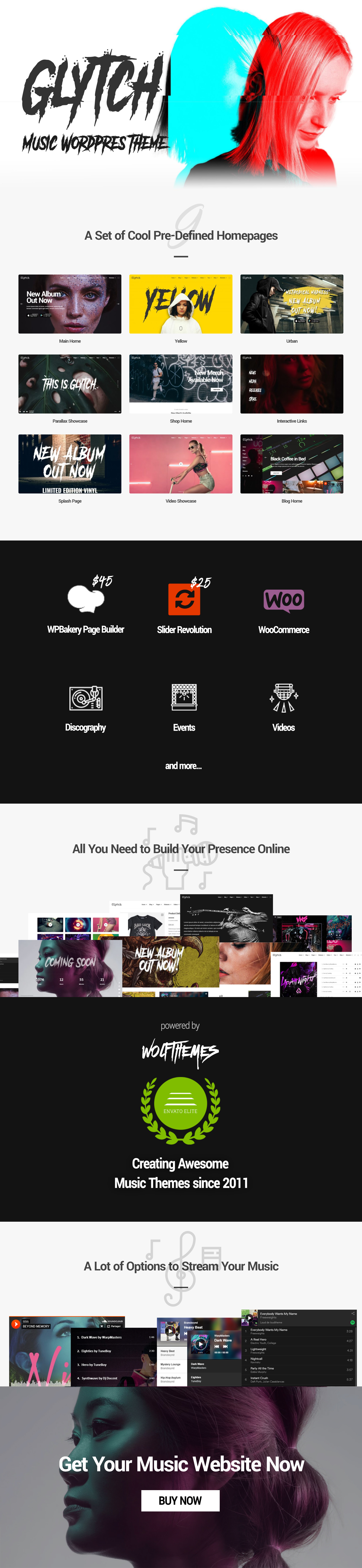 Glytch - A Vibrant Music Theme (Music and Bands)
