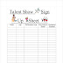 Talent Show Sign Up Sheet Free Template : There are countless ways for sign up sheets to be used to plan for events.