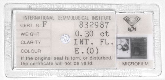 Original-Foto 1, DIAMANT IGI 0.3ct LUPENREIN HOCHFEINES WEISS / E JUWEL!