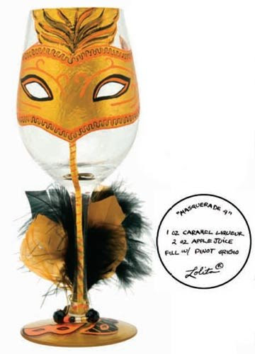 Lolita Love My Wine Glass, Masquerade 4 Wine Glasses