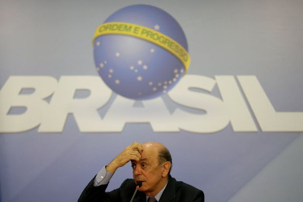 Brazil's Foreign Minister Jose Serra gestures after a meeting between Brazil's President Michel Temer and Organization of American States Secretary-General Luis Almagro in Brasilia, Brazil, October 6, 2016. REUTERS/Ueslei Marcelino ORG XMIT: BSB12