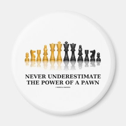 Never Underestimate The Power Of A Pawn (Chess) Fridge Magnets