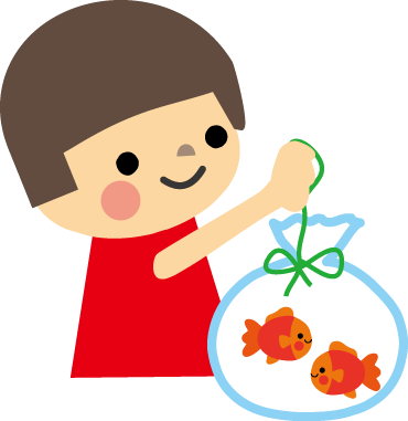夏まつりイラスト金魚すくい 無料イラスト素材