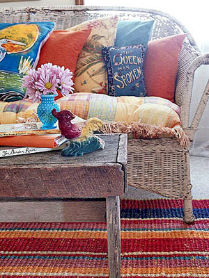 sofa and pillows vignette