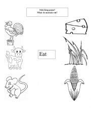  connect the animal to its food kindergarten preschool reading writing