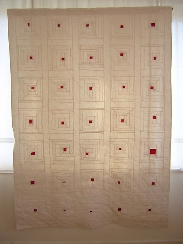 Little Elements of fire - red and white quilt