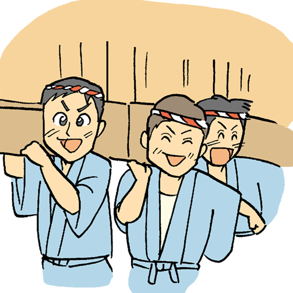 神輿かつぎのイラスト かわいいフリー素材が無料のイラストレイン