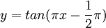 y=tan(\pi x - \frac{1}{2}\pi)