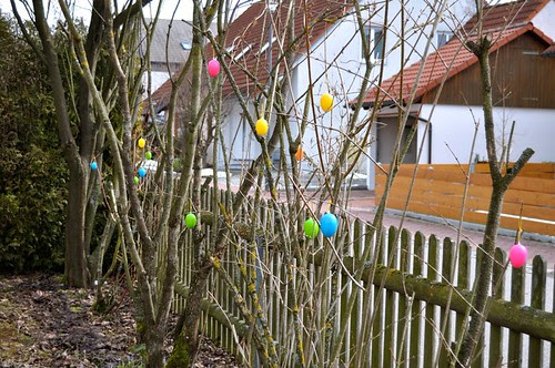 Easter Eggs in bushes