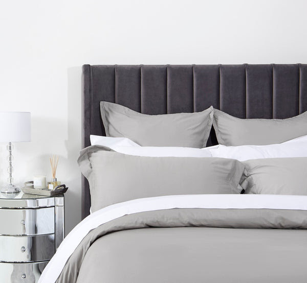 Organic Bedding Set Pewter - 100% Natural Cotton - Nour Luxury