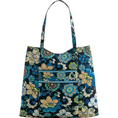 Vera Bradley Curvy Tote Bag Purse Mod Floral Blue
