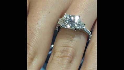 Rose gold engagement rings are trendy in the bridal world. 3 carat Princess Cut Diamond 3-Stone Engagement Ring - YouTube